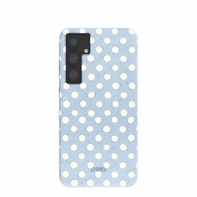 Modern Texture Build Powder Blue Indigo Dots Samsung Galaxy S24 (Plus) Case