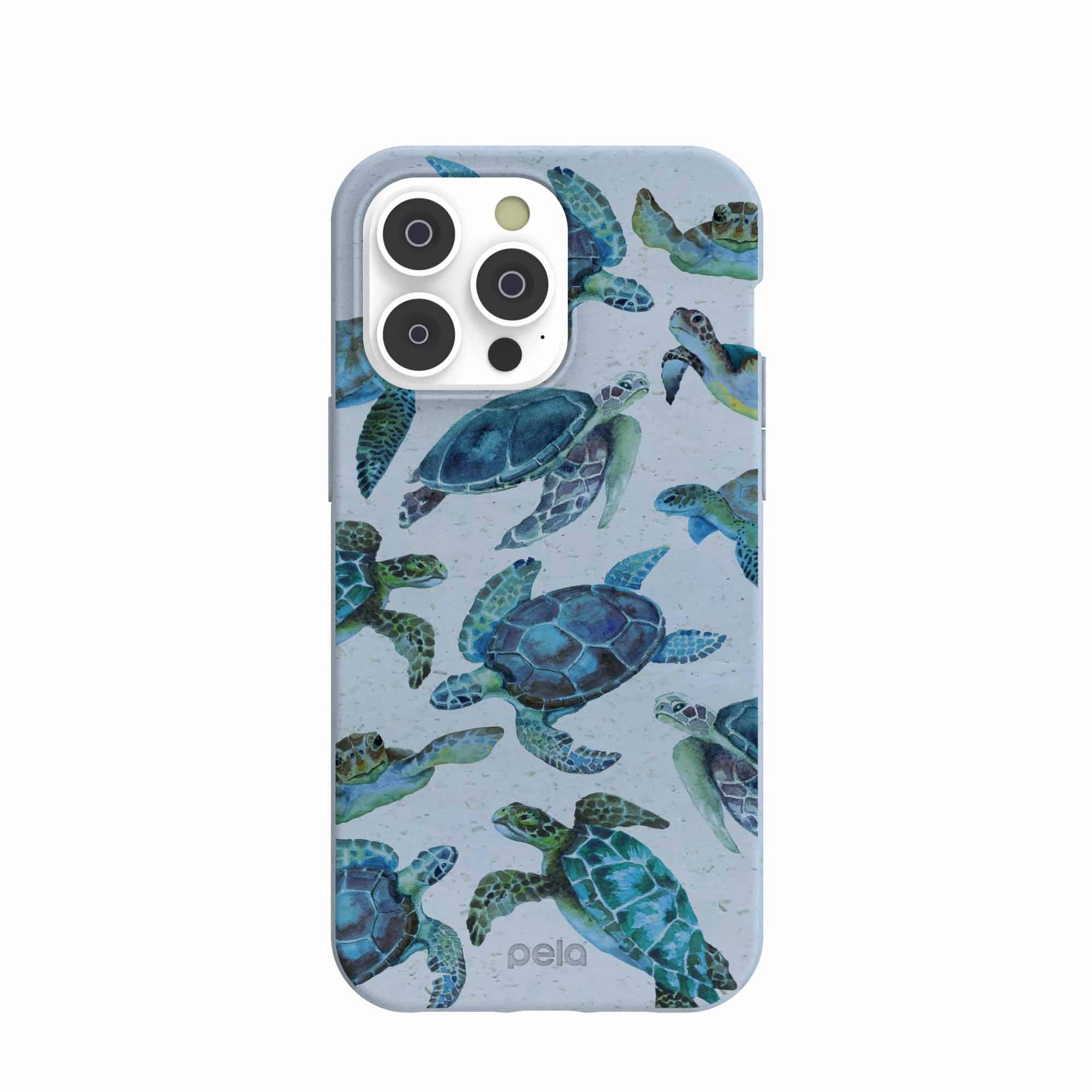 Glossy Pattern Powder Blue Underwater iPhone 14 Pro Max Case
