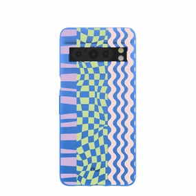 Glossy surface Easy Access Electric Blue Mixed Up Google Pixel 8 Pro Case