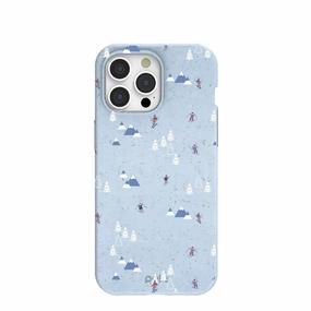 Powder Blue Ski Pass iPhone 15 Pro Max Case Soft Build Texture
