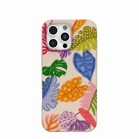 Durable Edge Hybrid Pattern Design Seashell Tropical Cheer iPhone 16 Pro Max Case
