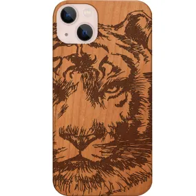 Strong Outline Minimal Shield Texture Tiger Face 1 - Engraved Phone Case