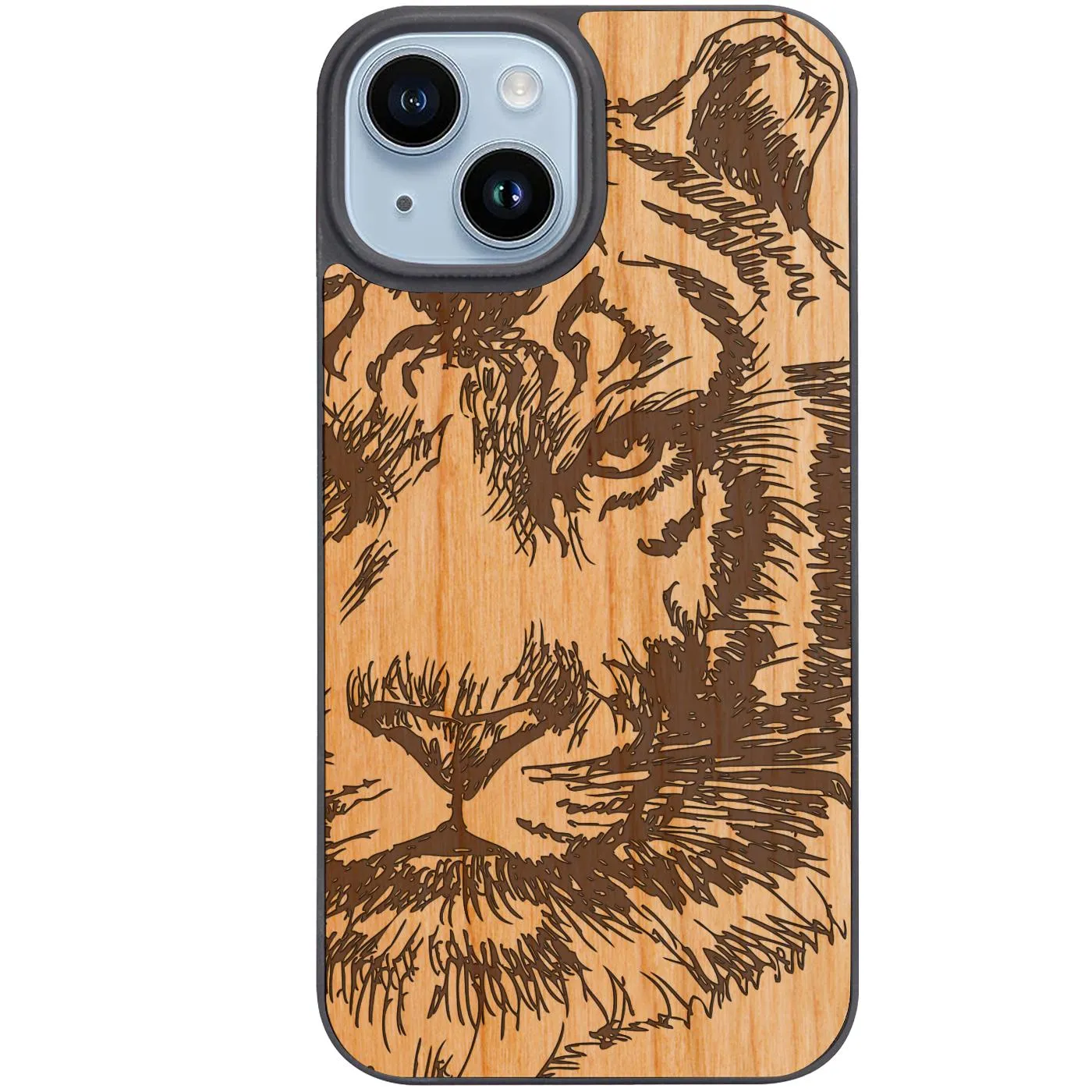 Tiger Face 1 - Engraved Phone Case Soft Grip Finish