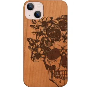 Skull with Flowers - Engraved Phone Case Comfort Style