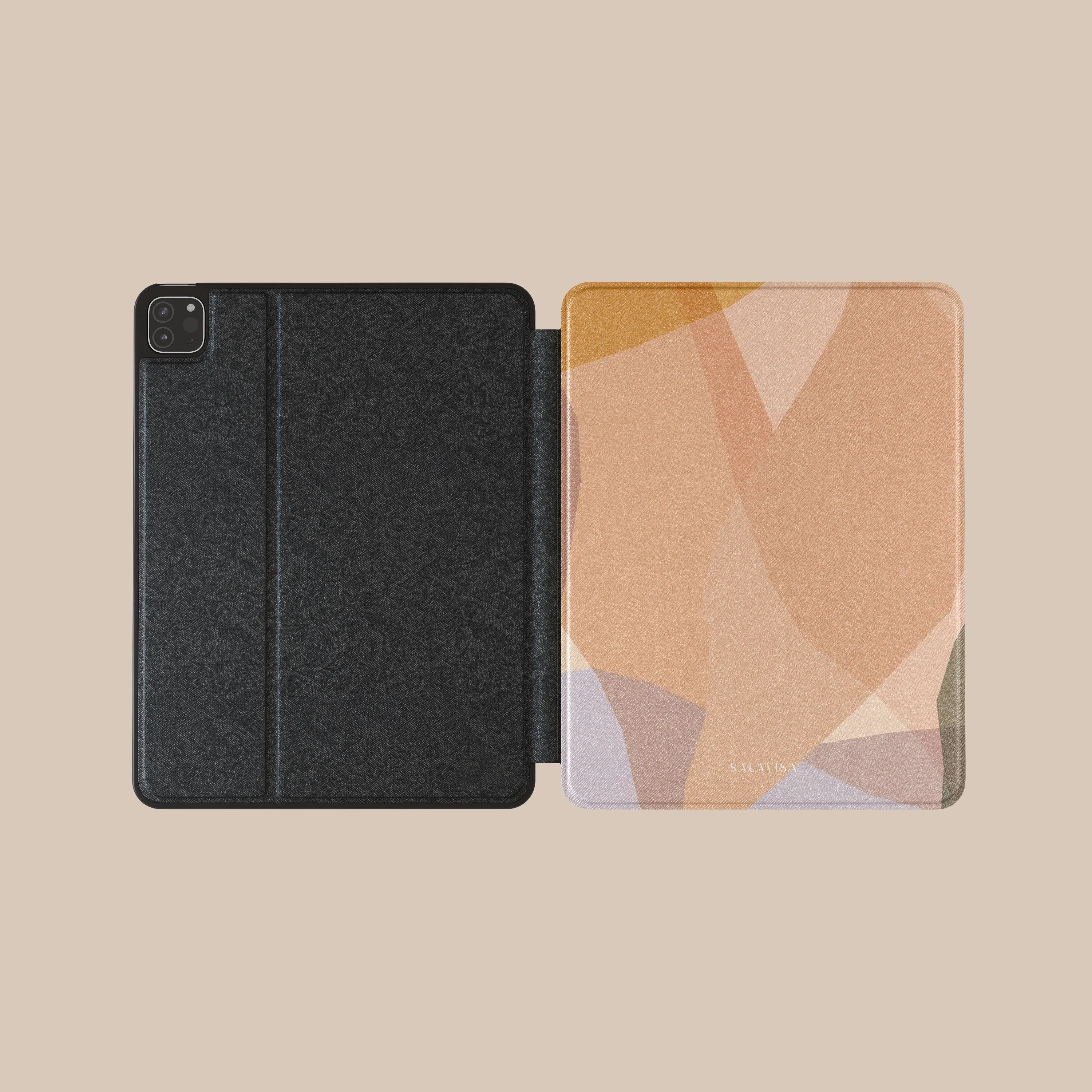 textured grip cover foldable office companion Mixed Layers iPad Case