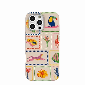 Seashell Tropical Paradise iPhone 16 Pro Max Case Glossy Pattern Button Cover