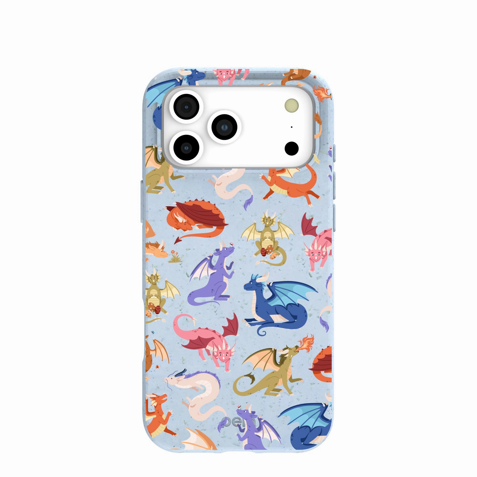 Glossy surface Powder Blue Dragon Cuties iPhone 17 Pro Max Case
