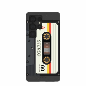 Black Cassette Samsung Galaxy S25 Ultra Case Flexible Pattern Layer Luxury Build