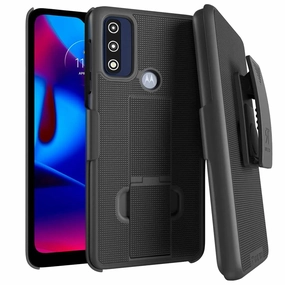 Motorola Moto G Pure Belt Clip Holster Phone Case Hard Edge Trendy Design