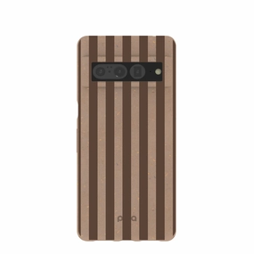 Printed Artwork elegant design Chocolate Brown Cocoa Stripes Google Pixel 7 Pro Case