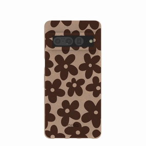 Chocolate Brown Earthy Blooms Google Pixel 7 Pro Case Colorful option Matte Coating Finish