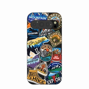 Chic Accessory Black Trail Stickers Google Pixel 9/9 Pro Case