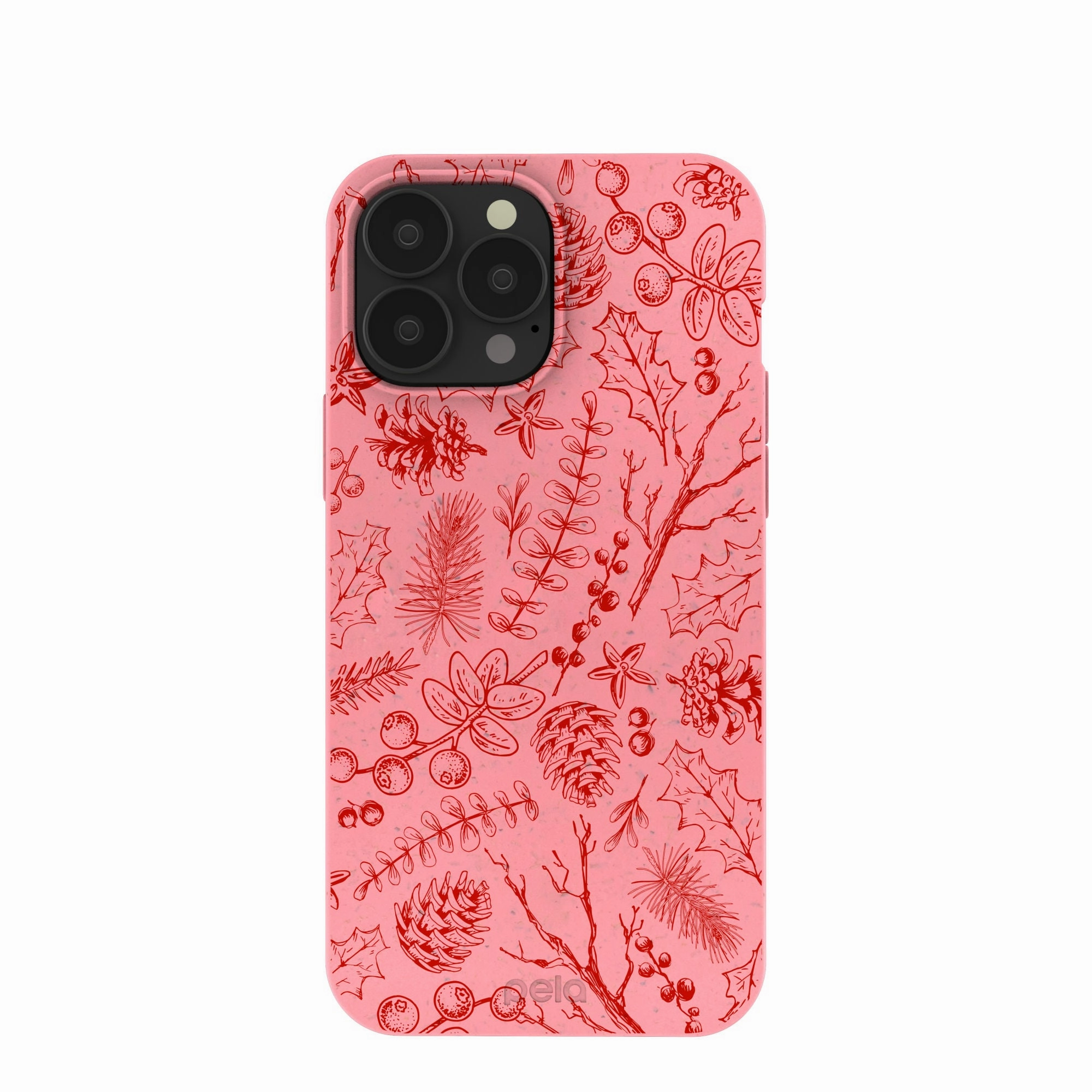 Bubblegum Pink Festive Forest iPhone 13 Pro Max Case Flexible Protection