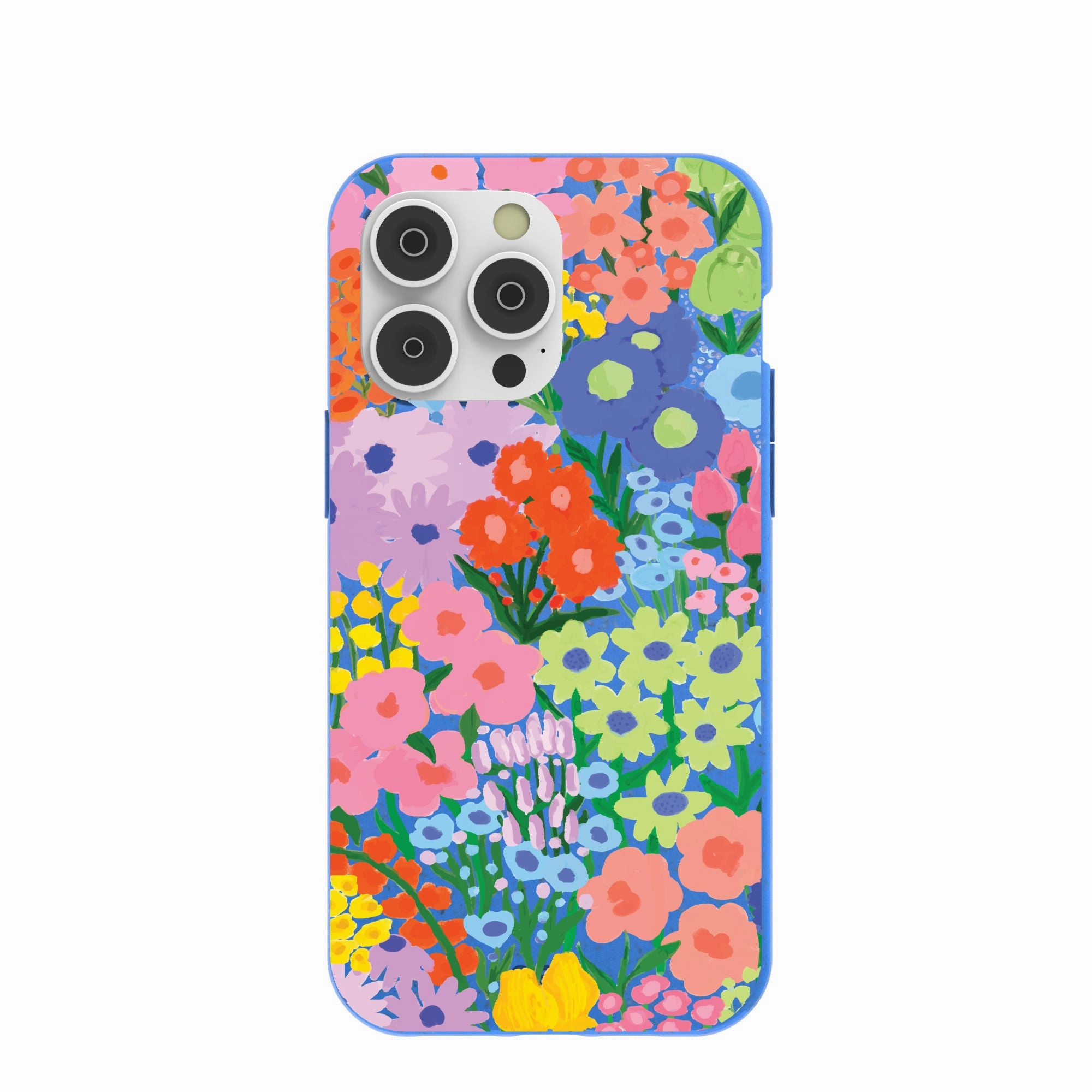 Electric Blue Painted Garden iPhone 14 Pro Max Case Fashion Choice