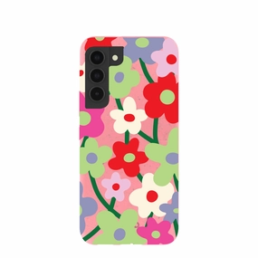 Bubblegum Pink Poppy Flora Samsung Galaxy S22 Case Light Shield Protective Edge