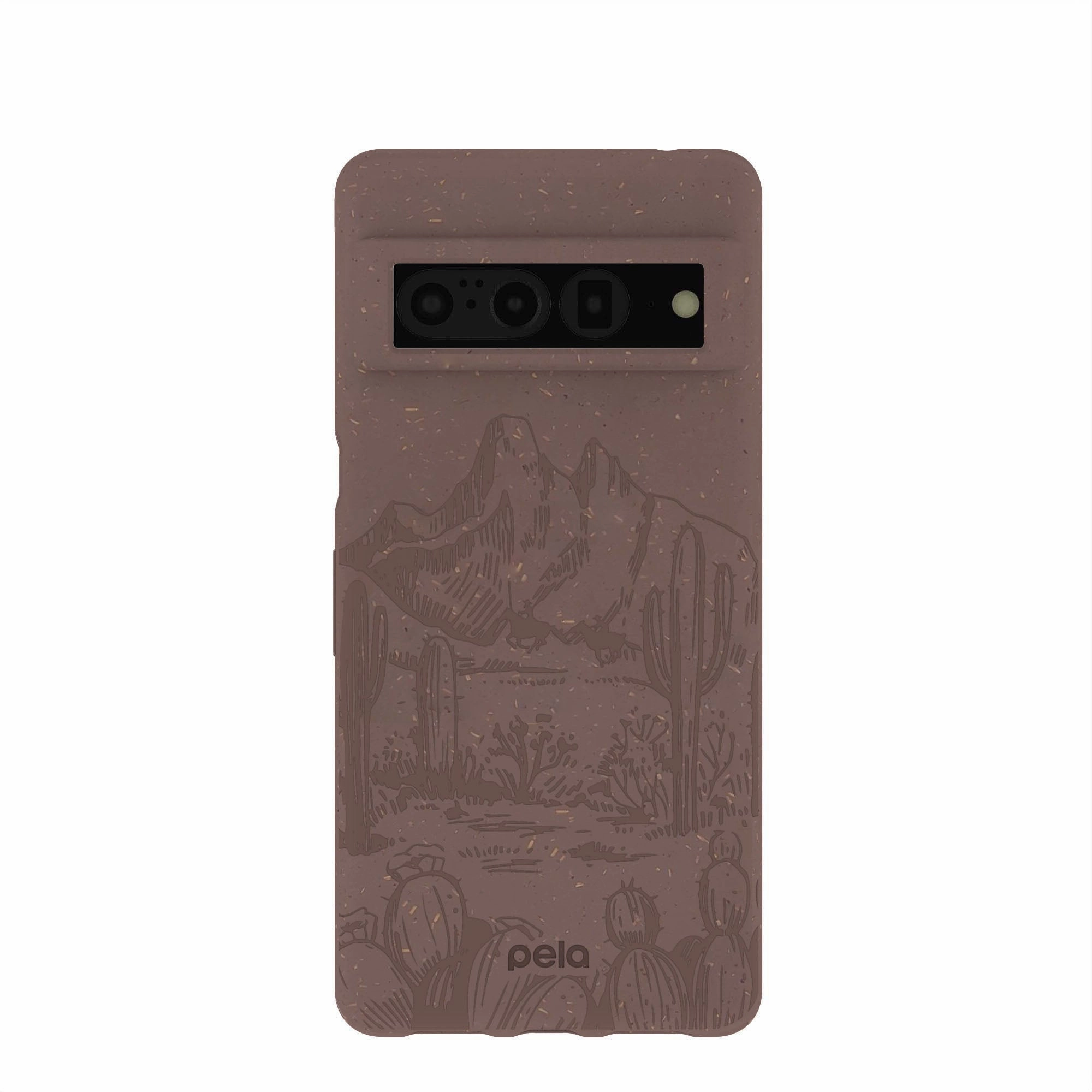 Chocolate Brown Desert Run Google Pixel 7 Pro Case Polished Texture Design Urban Design