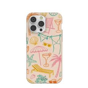 Seashell Coastal Club iPhone 14 Pro Max Case Color Accent Comfort Build Layer