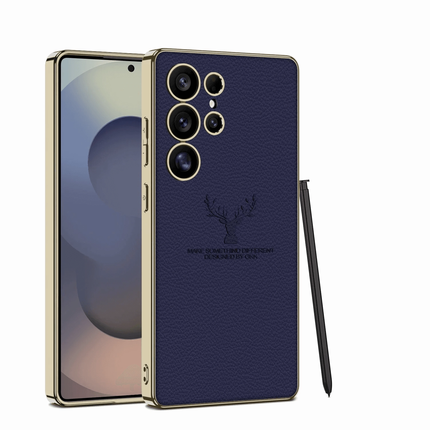 Comfort Shield Scratch Guard Regal Stag Deer Electroplated Leather Case - Samsung