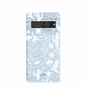 Powder Blue Coastal Rodeo Google Pixel 7 Pro Case Reusable Material
