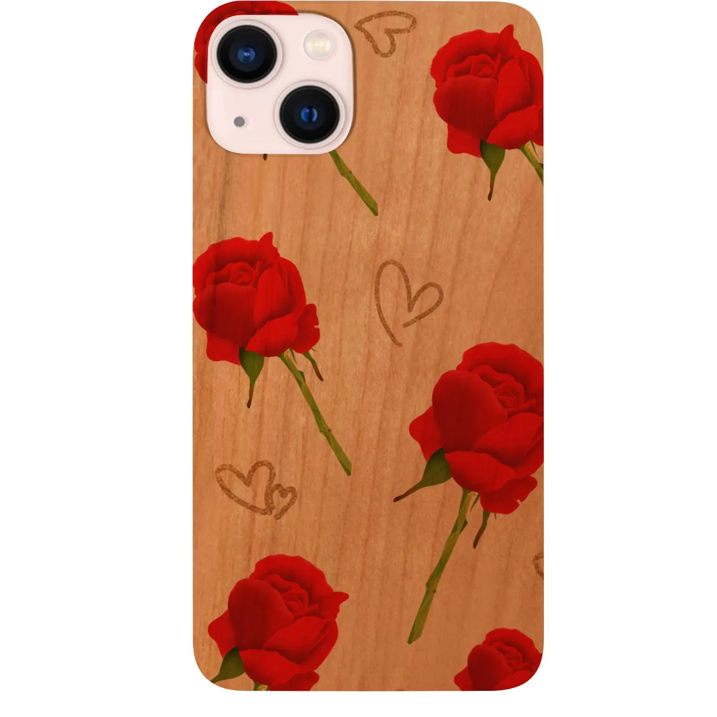 Compact Feel Rose Heart Pattern - UV Color Printed Phone Case