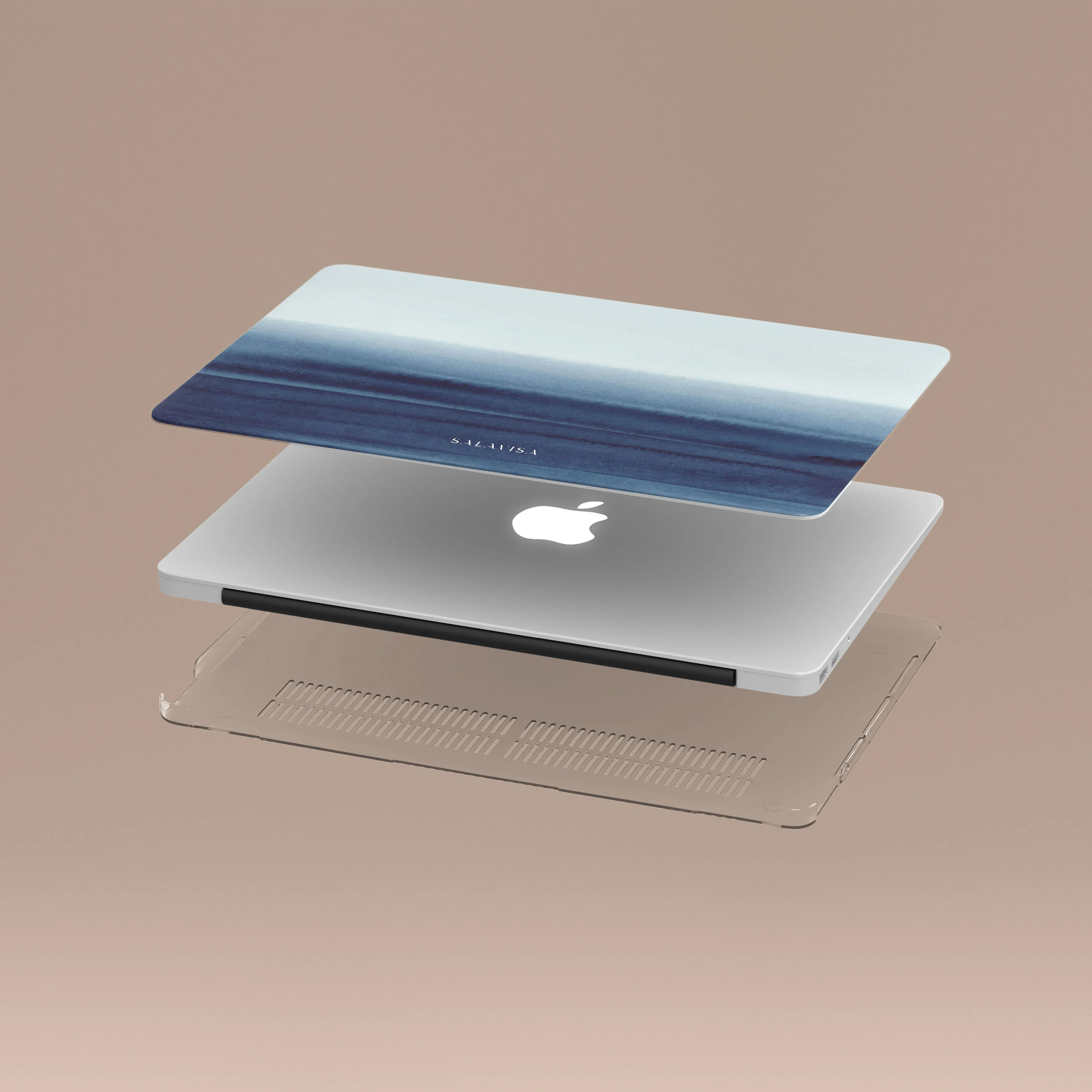 Deep Blue Tie Dye MacBook Case Durable Coating