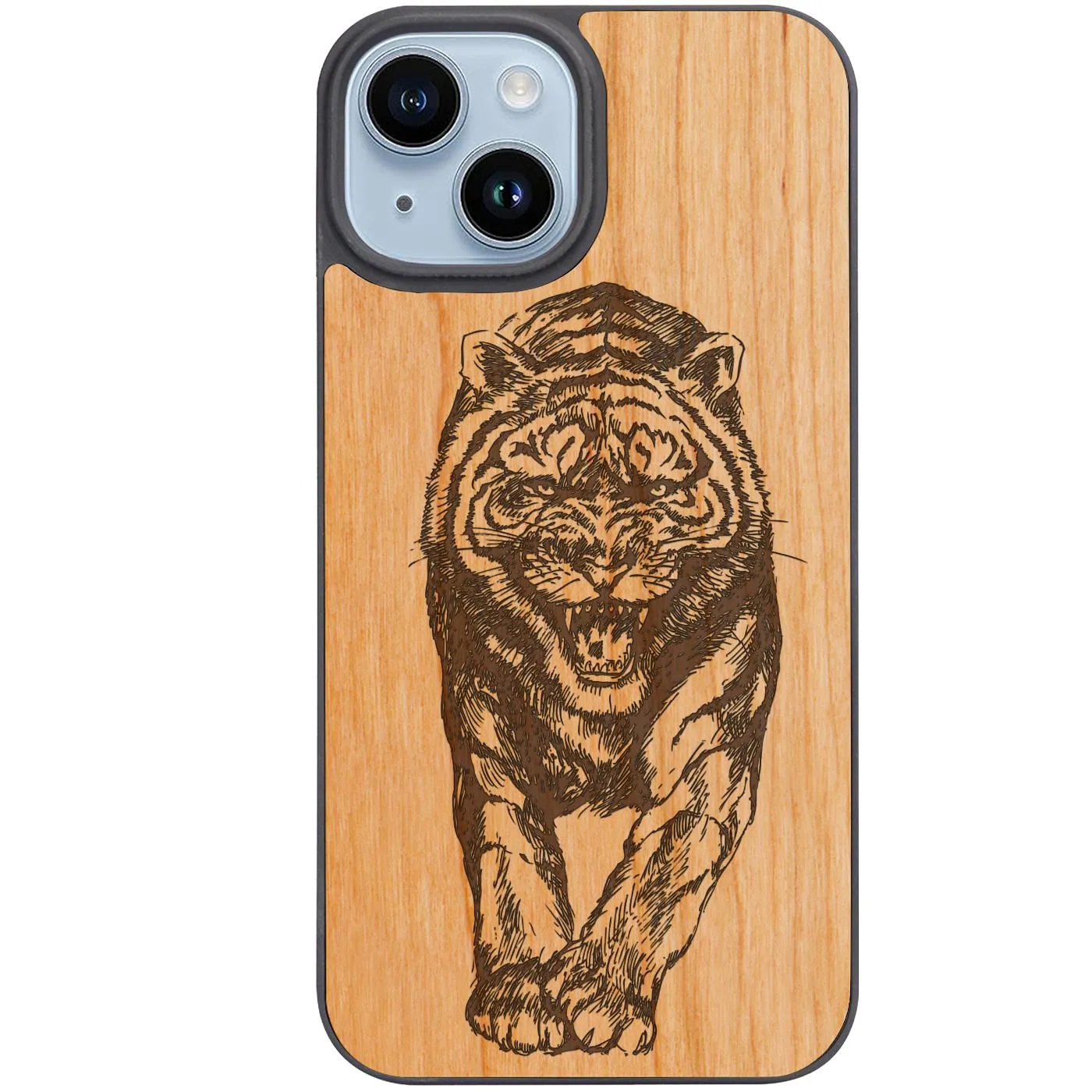 Angry Tiger - Engraved Phone Case Light Build