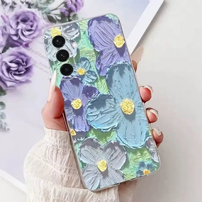 Reflective Glittery Bloom Case Stylish Look