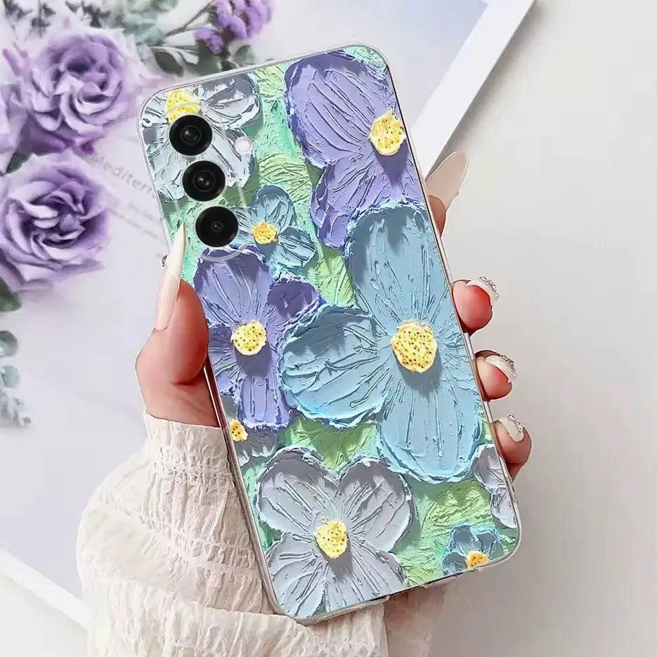 Reflective Glittery Bloom Case Stylish Look