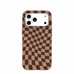 Smooth Form Texture Chocolate Brown Cafe Check iPhone 17 Pro Max Case