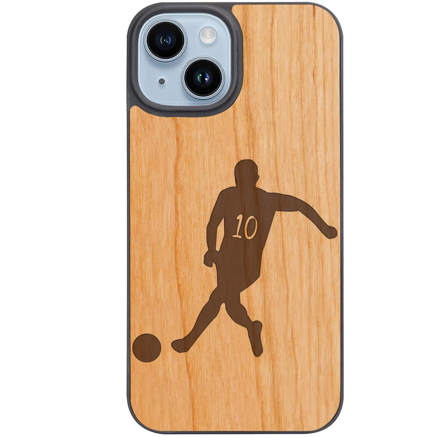 Running Soccer Player - Engraved Phone Case Elegant Texture Compact Shape