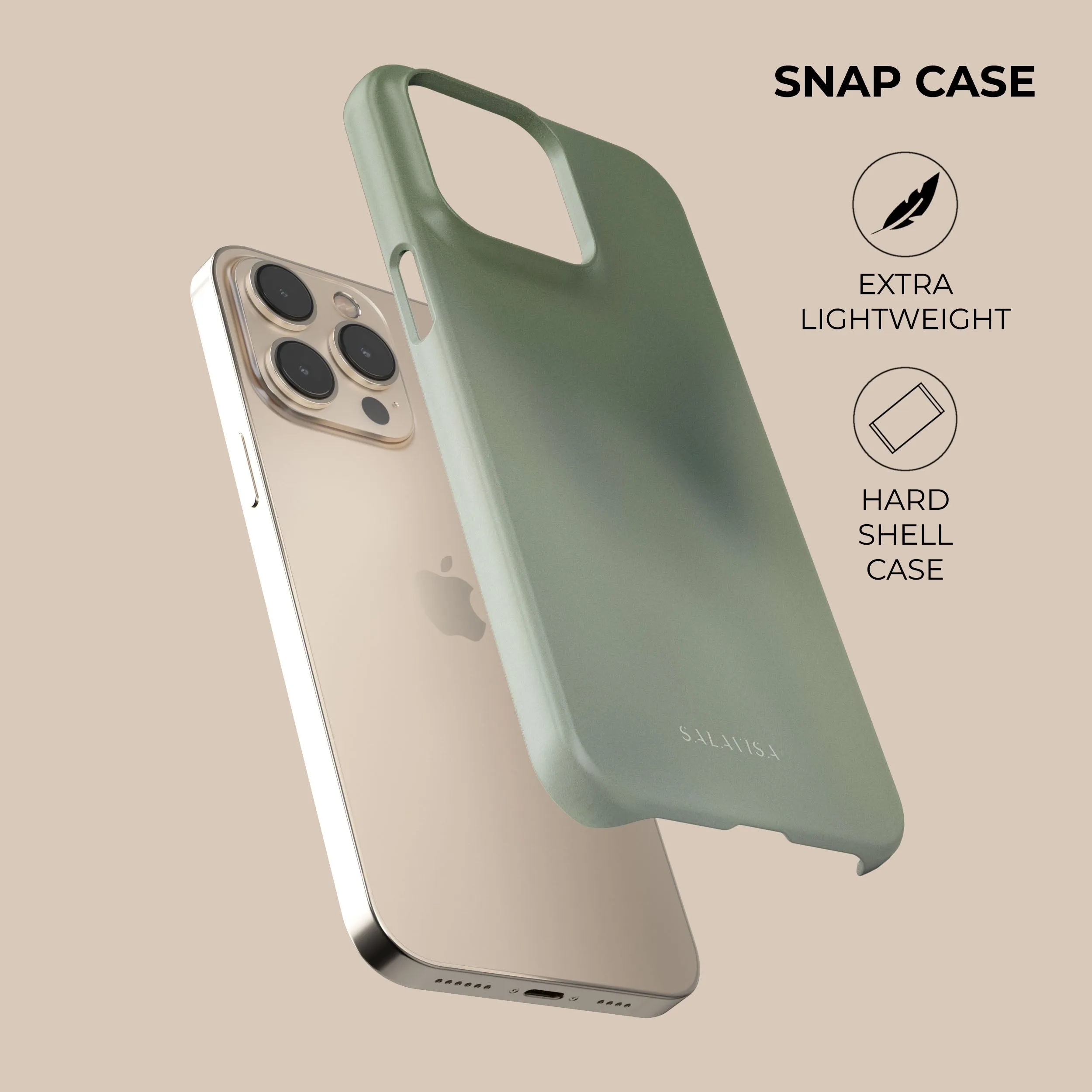 Glossy Look Marble Pattern Sage Mist Phone Case