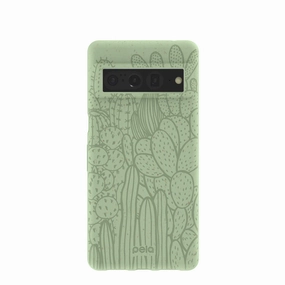 Compact Texture Layer Light Finish Sage Green Cacti Google Pixel 7 Pro Case