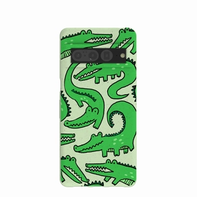 Sage Green Croc a Doodle Google Pixel 7 Pro Case Pocket Ready Compact Shell