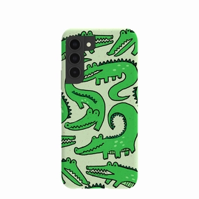 Glossy surface Sage Green Croc a Doodle Samsung Galaxy S22 Case