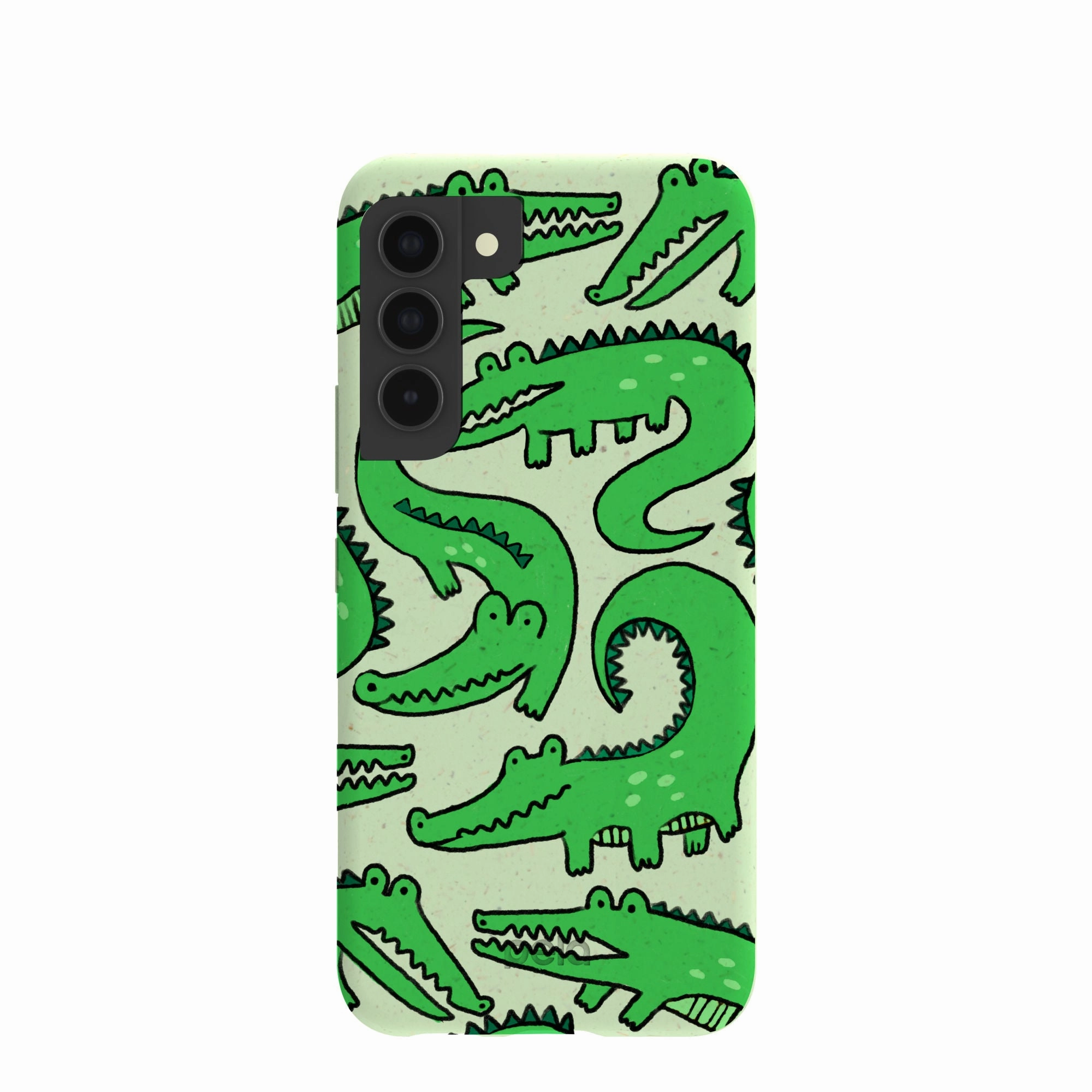 Glossy surface Sage Green Croc a Doodle Samsung Galaxy S22 Case