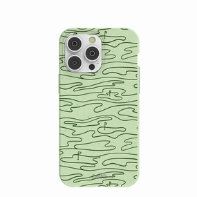 Sage Green Fairway iPhone 14 Pro Max Case Elegant Pattern Design High Durability