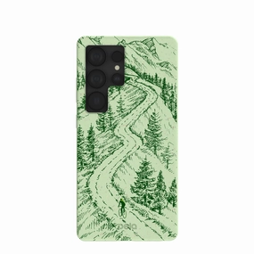 Metal Texture Outdoor Travel Sage Green Into the Mountains Samsung Galaxy S25 Ultra Case