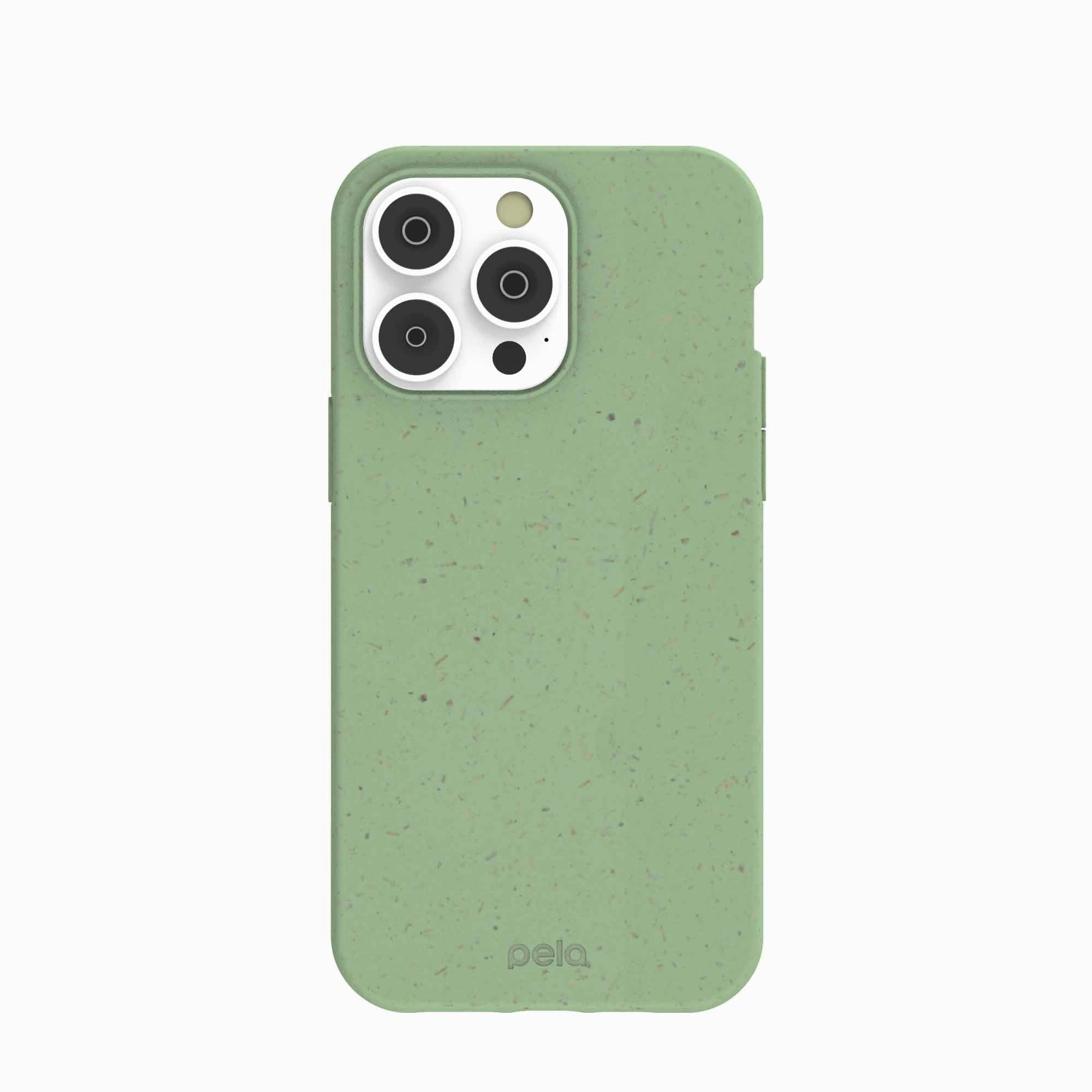 Sage Green iPhone 14 Pro Max Case Flexible Edge Texture
