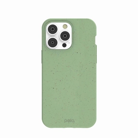 Sage Green iPhone 14 Pro Max Case Flexible Edge Texture