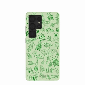 Sage Green Linear Entomology Samsung Galaxy S25 Ultra Case Rugged Texture