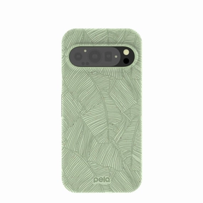 Sage Green Lushy Leaves Google Pixel 9/9 Pro Case Strong Shell Hybrid Grip
