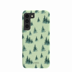 Hybrid Material Premium Detail Sage Green Pine Season Samsung Galaxy S22 Case