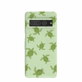 Sage Green Tiny Turtles Google Pixel 7 Pro Case Matte Layer Outdoor Protection