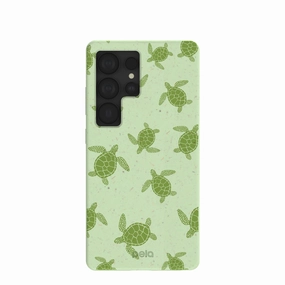 Trendy Finish Urban Texture Sage Green Tiny Turtles Samsung Galaxy S25 Ultra Case