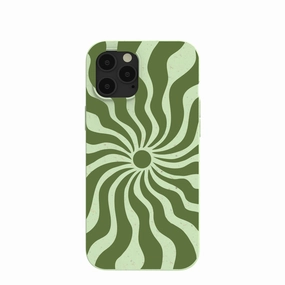 Matte Texture Surface Sage Green Watermelon Time Warp iPhone 12 Pro Max Case