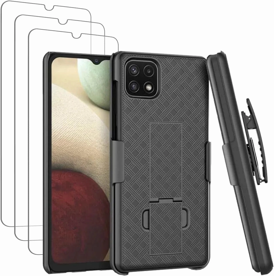 Samsung Galaxy A22 5G / Boost Mobile Celero 5G (2021) Belt Clip Holster Phone Case Protective Pattern Texture