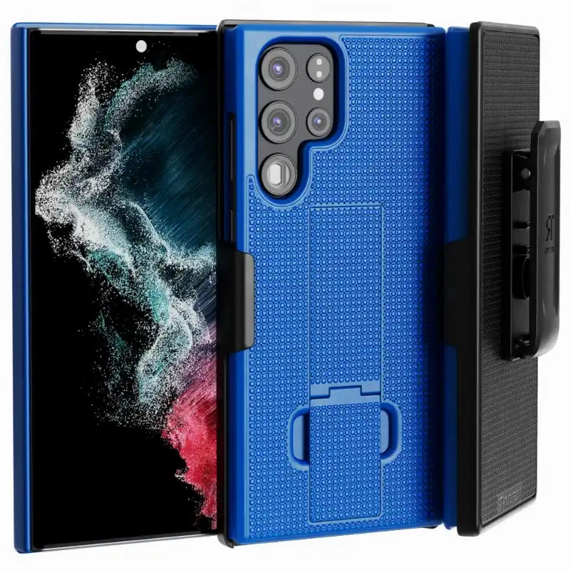 Stylish Grip Texture Samsung Galaxy S23 Ultra Belt Clip Holster Phone Case