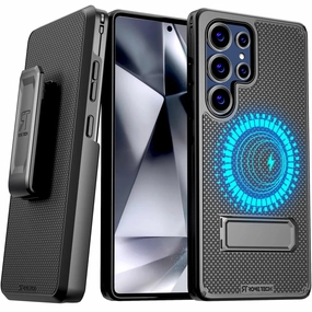 Samsung Galaxy S25 Ultra Magsafe Holster Phone Case With Belt Clip Premium Texture Layer