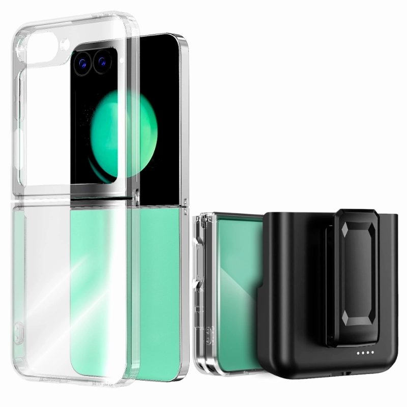 Samsung Galaxy Z Flip6 Hybrid Shockproof Clear Slim Acrylic Case Cover Flexible Hinge Rib Impact Cushion Magnetic Mount