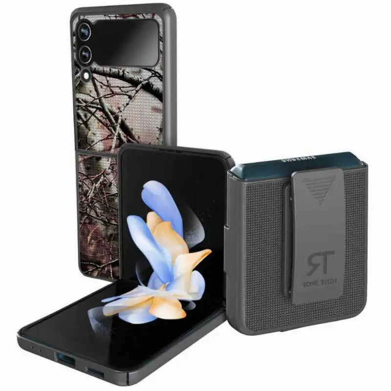 Samsung Galaxy Z Flip 4 Belt Clip Holster Phone Case Gloss Finish Texture Flexible Detail